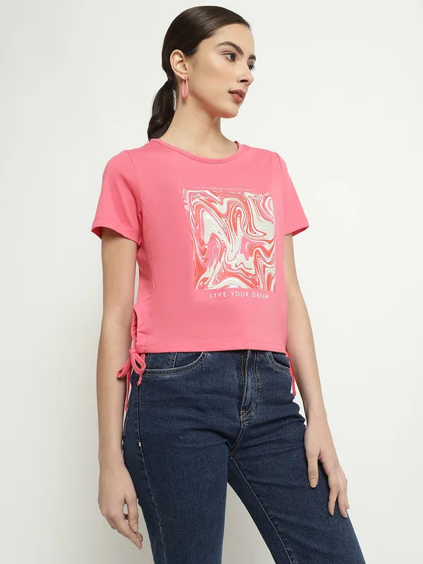 Mettle Abstract Printed Cotton T-Shirt