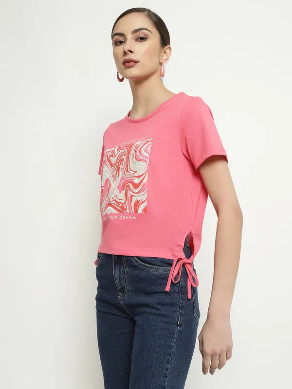 Mettle Abstract Printed Cotton T-Shirt