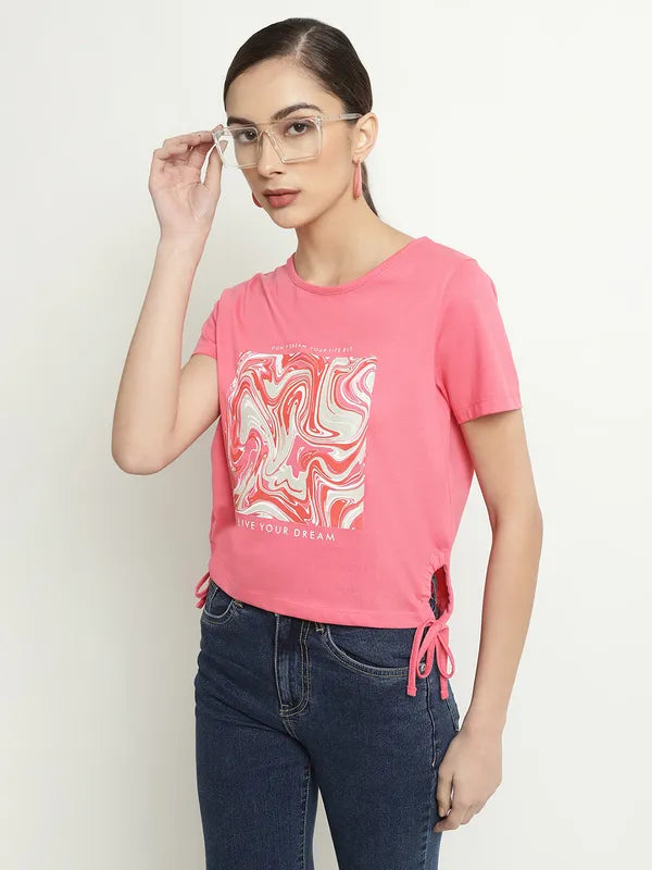 Mettle Abstract Printed Cotton T-Shirt