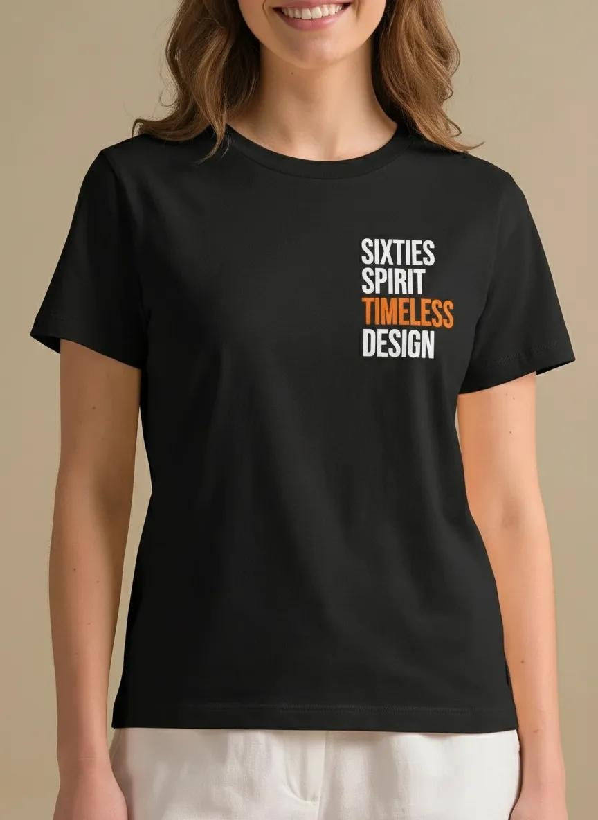 Women Charcoal Printed Round Neck T-Shirt