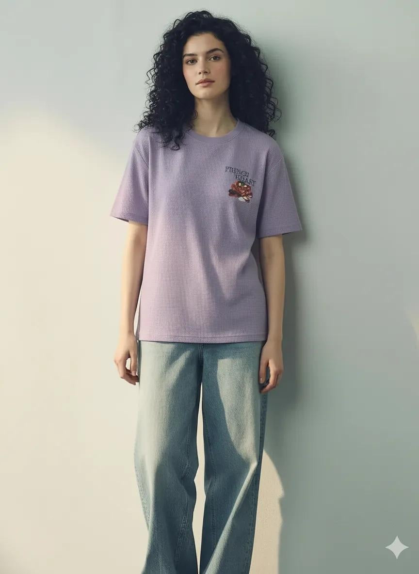 METTLE Women Lilac Printed T-shirt