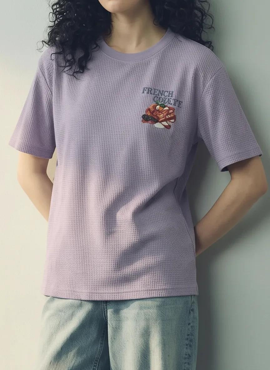 METTLE Women Lilac Printed T-shirt