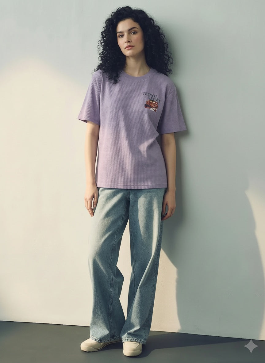 METTLE Women Lilac Printed T-shirt