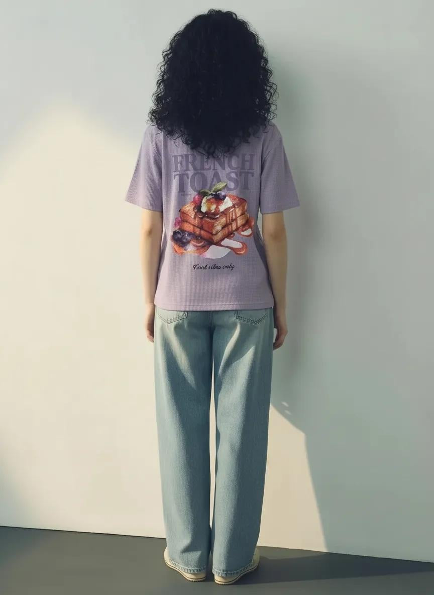 METTLE Women Lilac Printed T-shirt