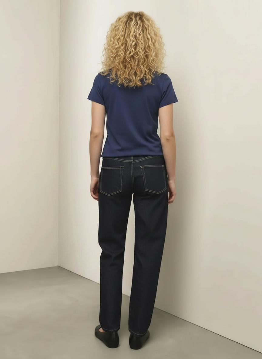Women Light Navy Printed T-shirt