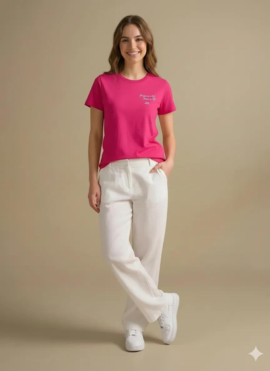 METTLE Women Berry Printed T-shirt