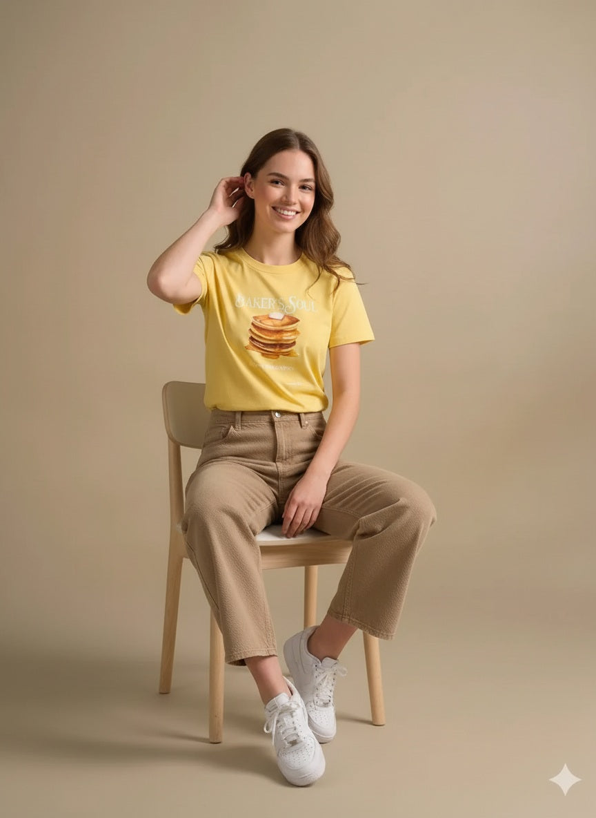 Women Banana Printed Round Neck T-Shirt