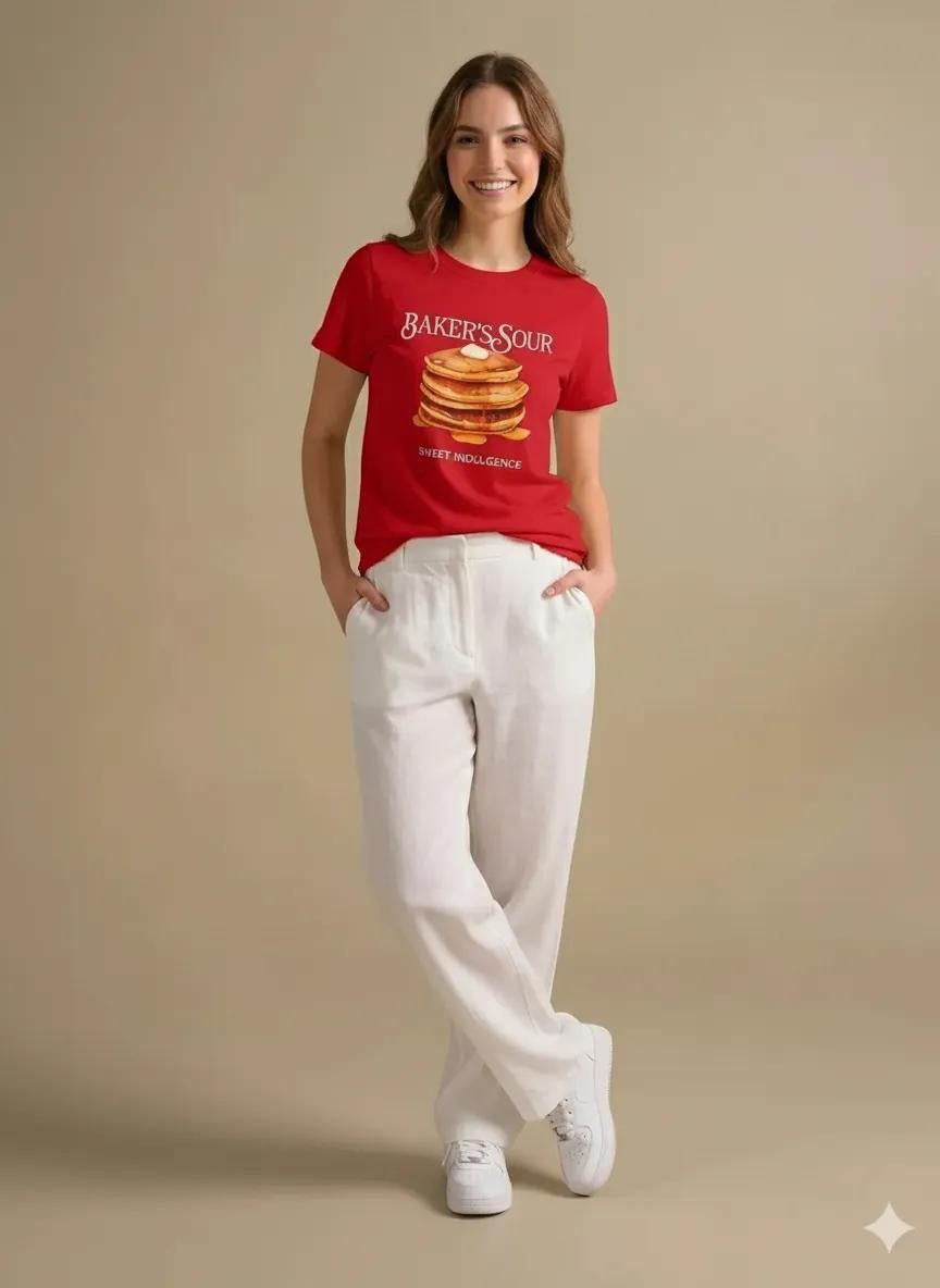 Women Brick Printed Round Neck T-Shirt