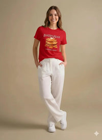 Women Brick Printed Round Neck T-Shirt