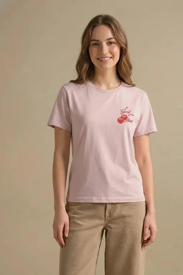 Women Barely Pink Printed T-shirt
