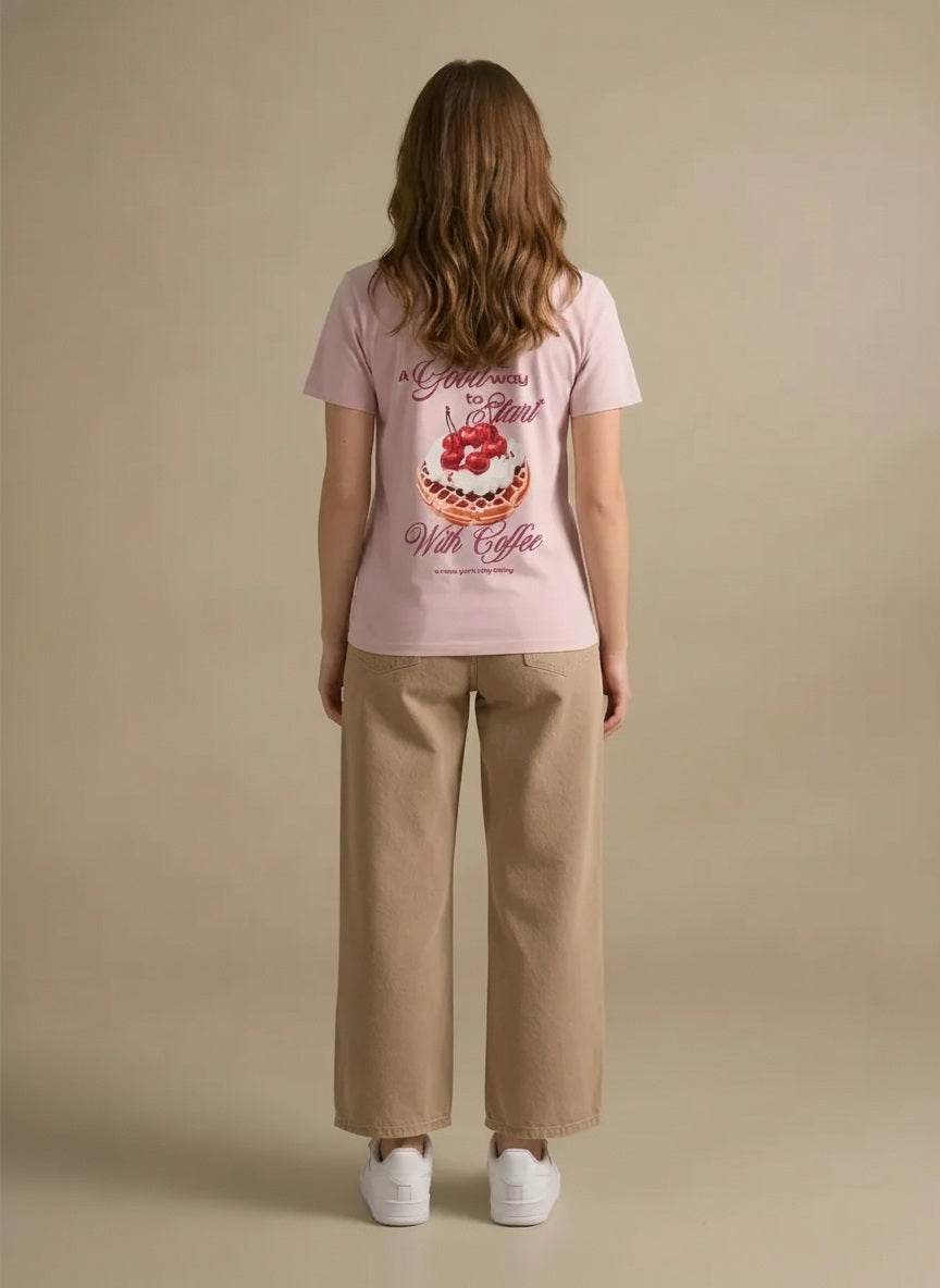 Women Barely Pink Printed T-shirt