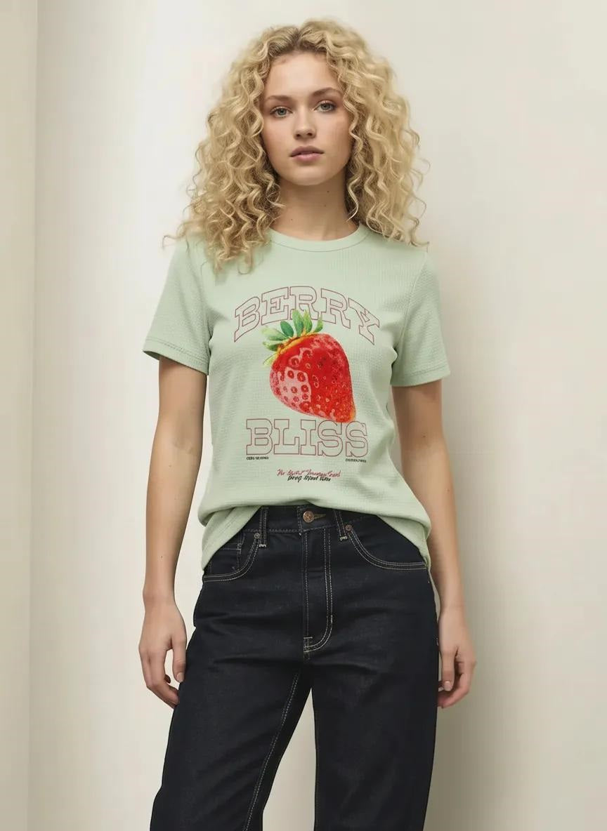 Women Mist Printed T-shirt