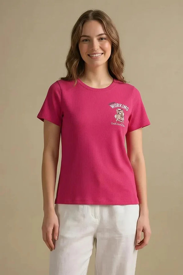 METTLE Berry Women Printed T-shirt