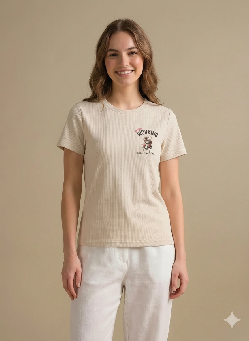 METTLE Birch Women Printed T-shirt