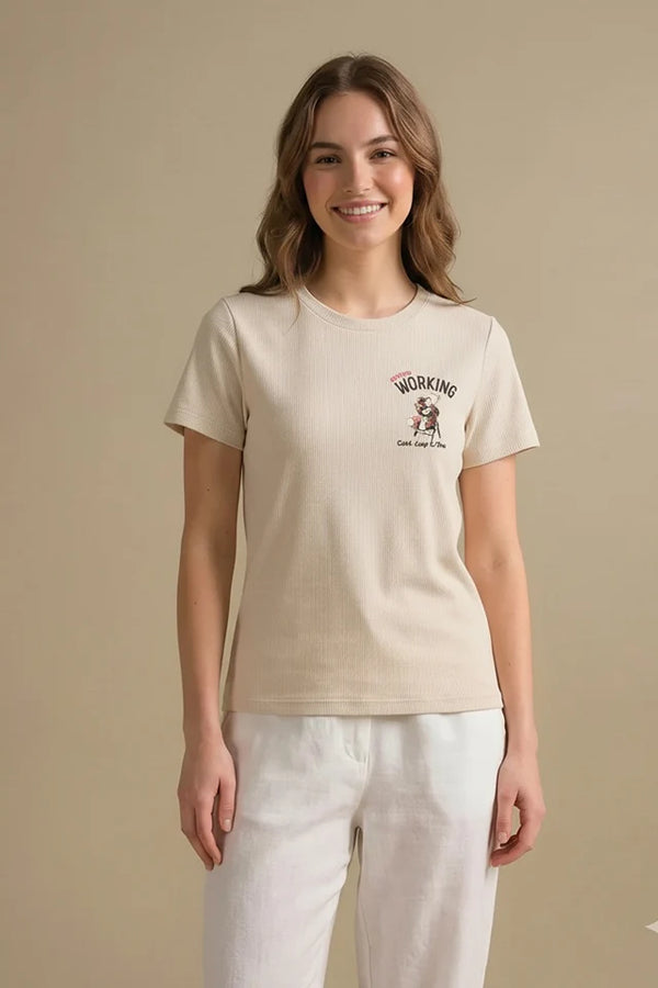 METTLE Birch Women Printed T-shirt