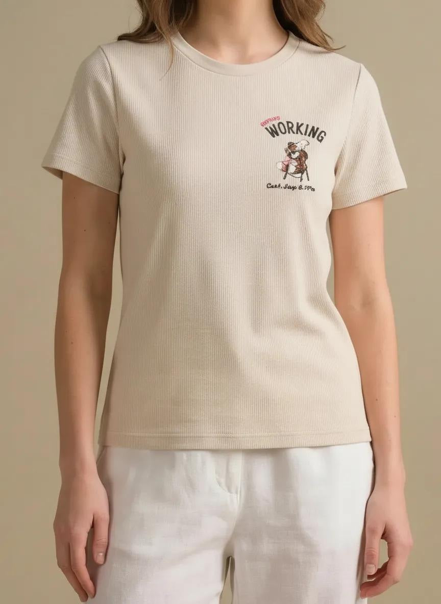 METTLE Birch Women Printed T-shirt