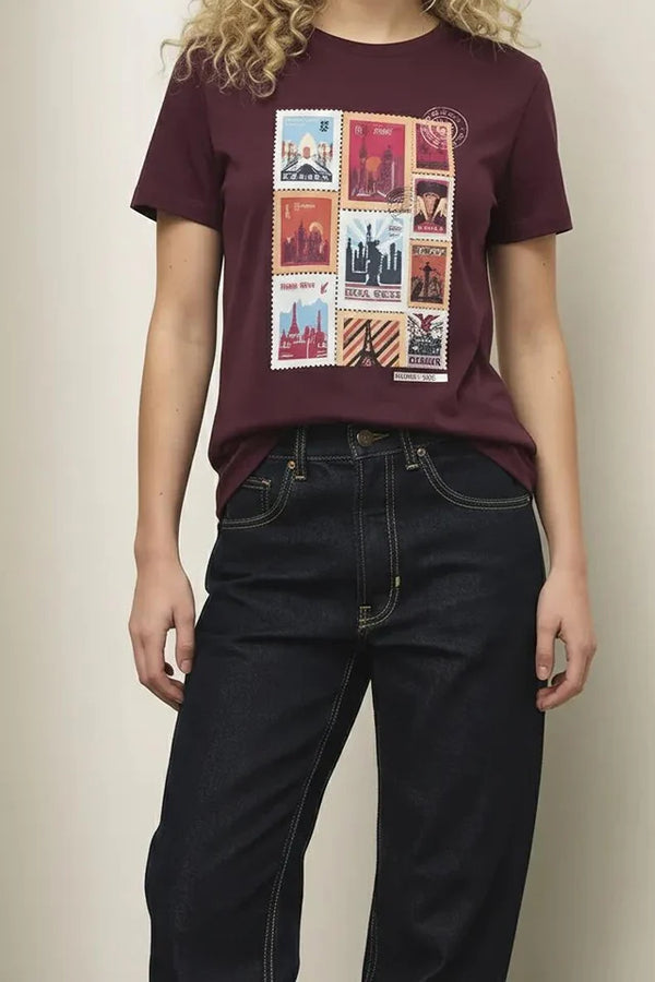 METTLE Wine Women Printed T-shirt