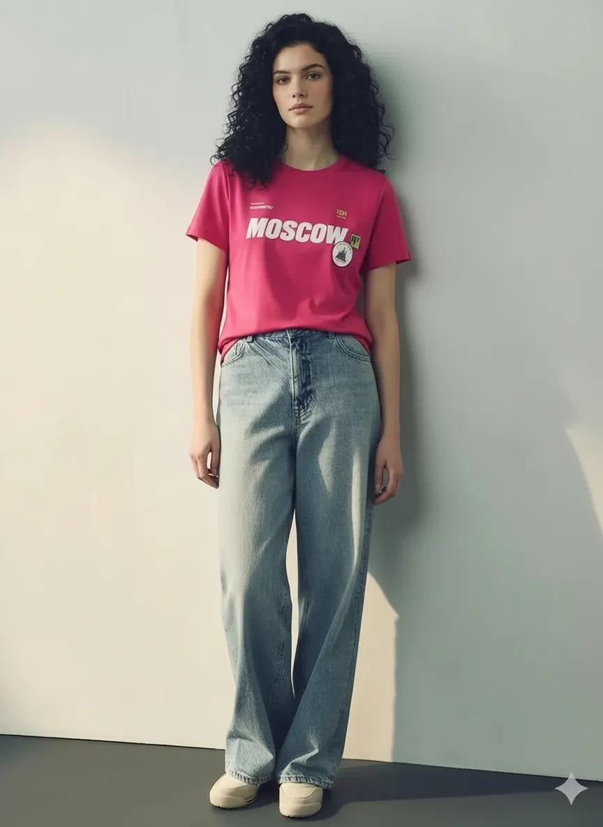 Women Berry Typography Printed Applique T-shirt