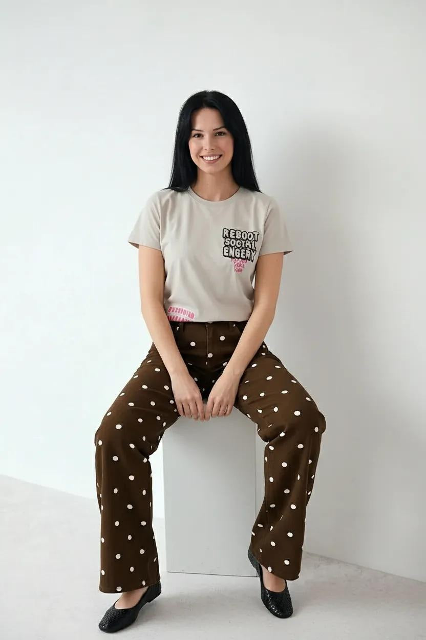 Women Printed Round Neck T-Shirt