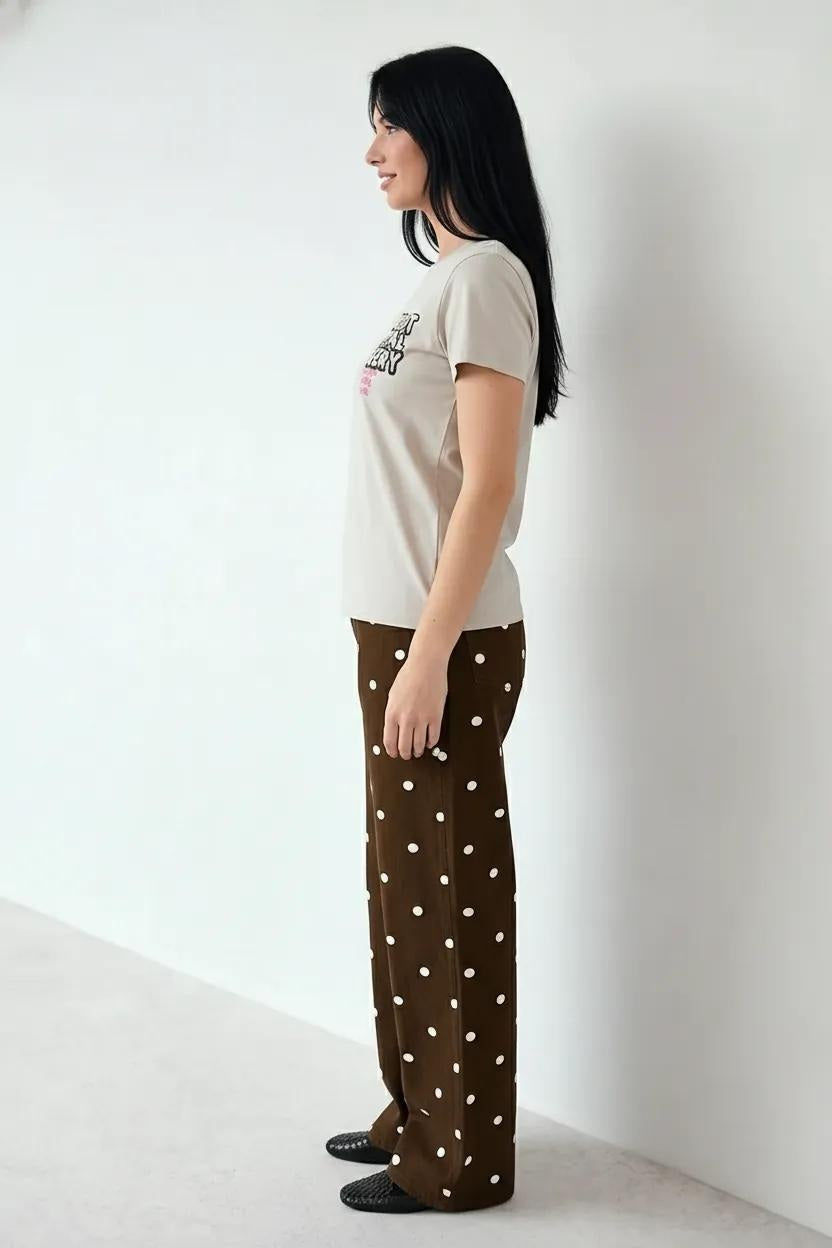 Women Gray Dawn Printed Round Neck T-Shirt