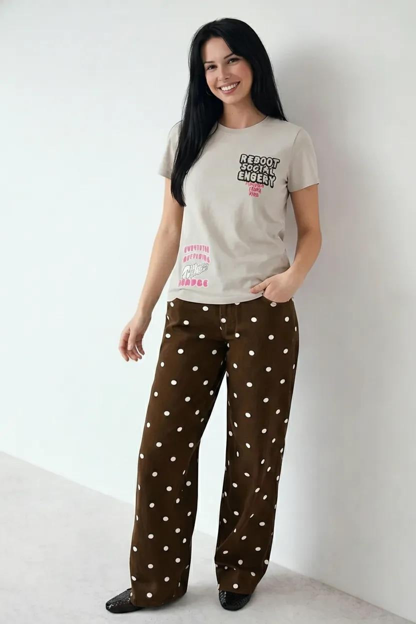 Women Printed Round Neck T-Shirt