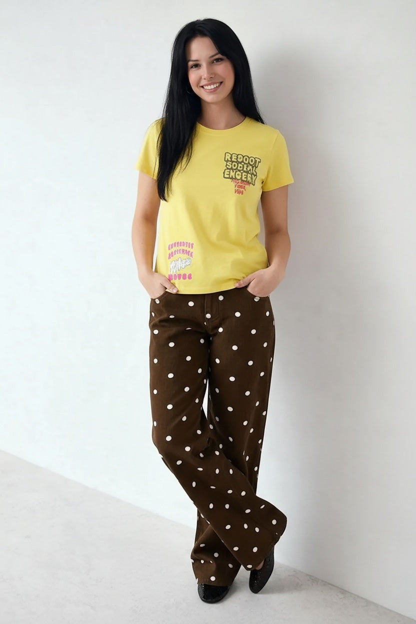 Women Lemon Ice Printed Round Neck T-Shirt