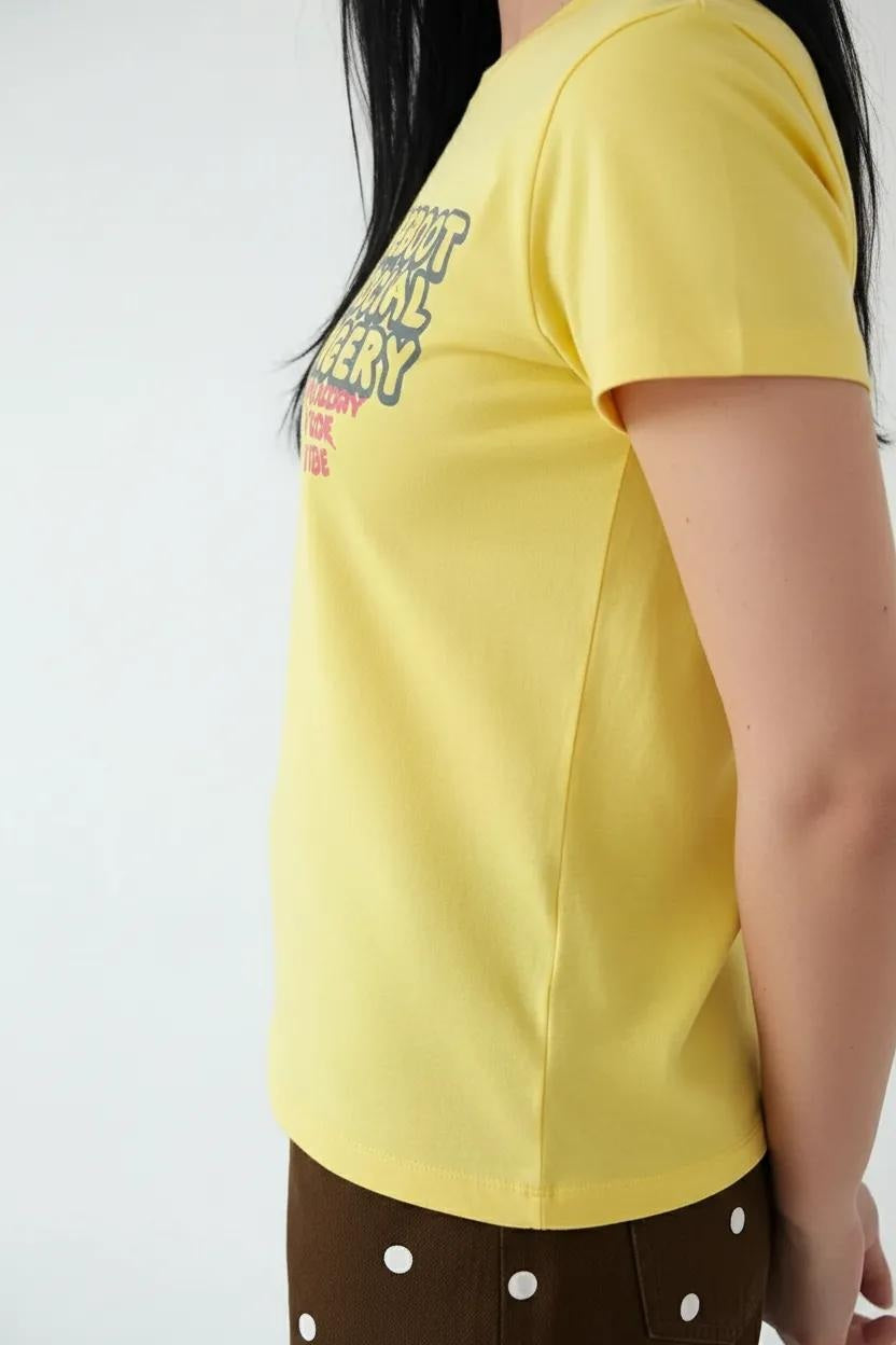 Women Lemon Ice Printed Round Neck T-Shirt