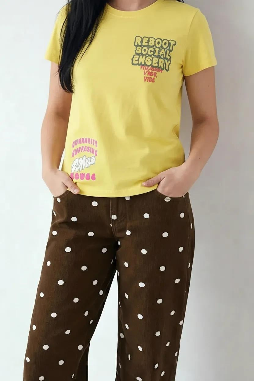 Women Lemon Ice Printed Round Neck T-Shirt