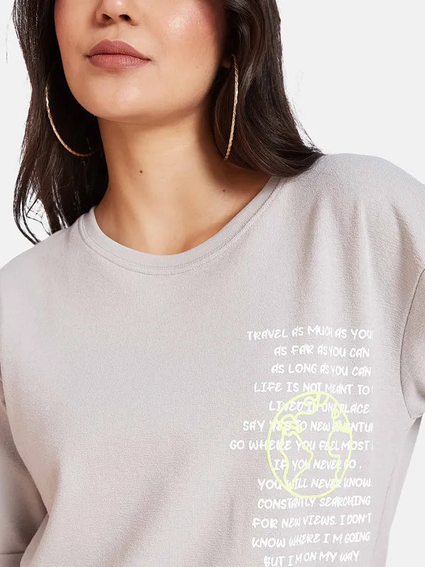 Mettle Women Typography Printed Round Neck T-Shirt