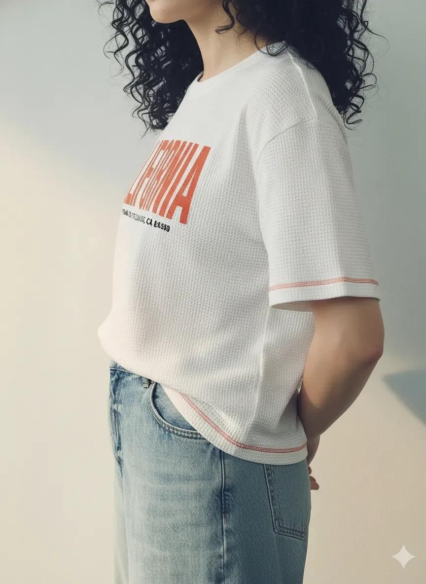 METTLE Off White Women Printed T-shirt
