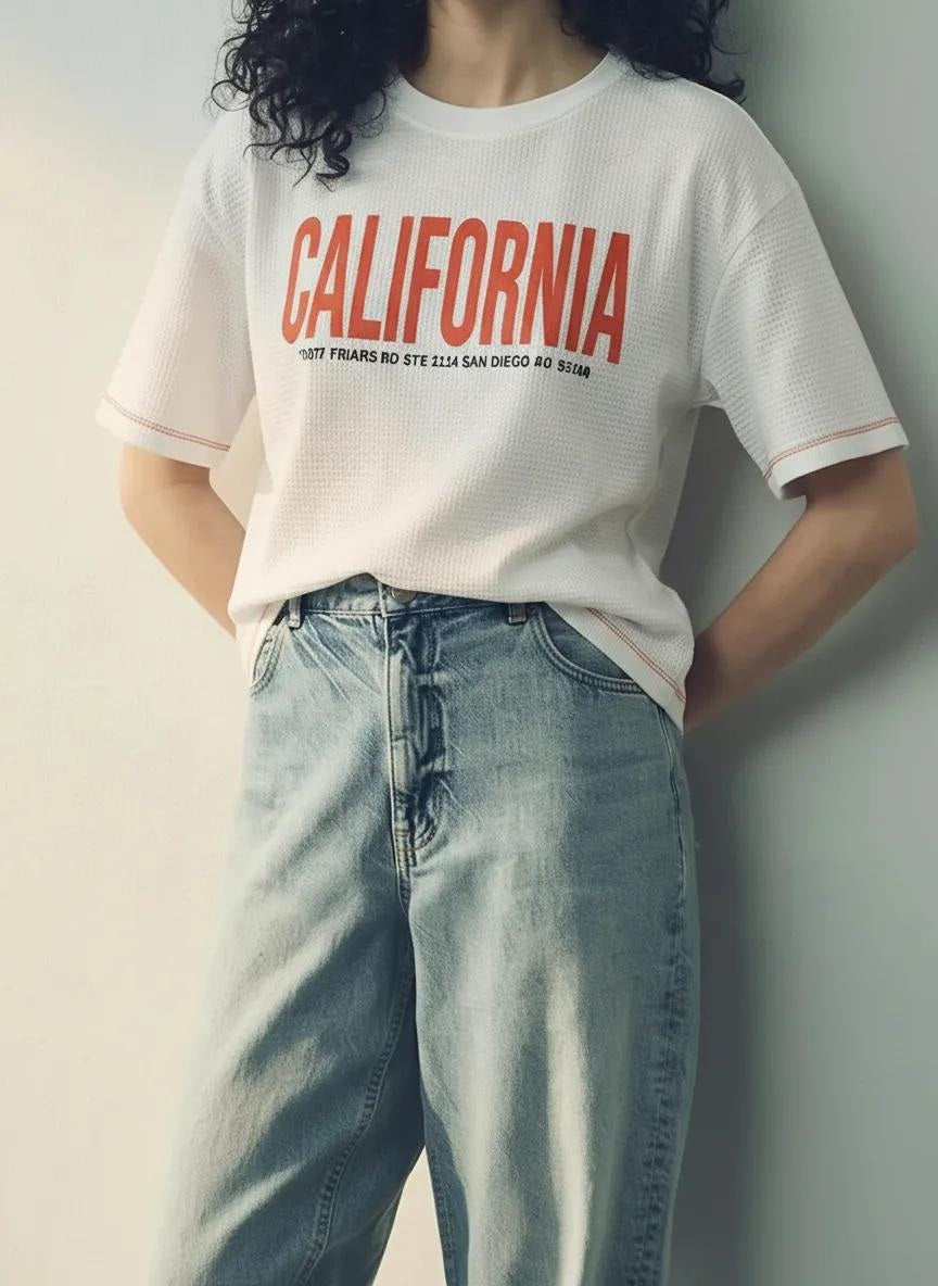 METTLE Off White Women Printed T-shirt