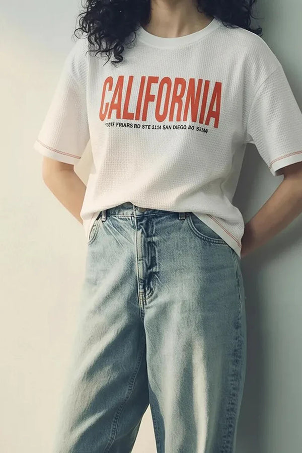 METTLE Off White Women Printed T-shirt