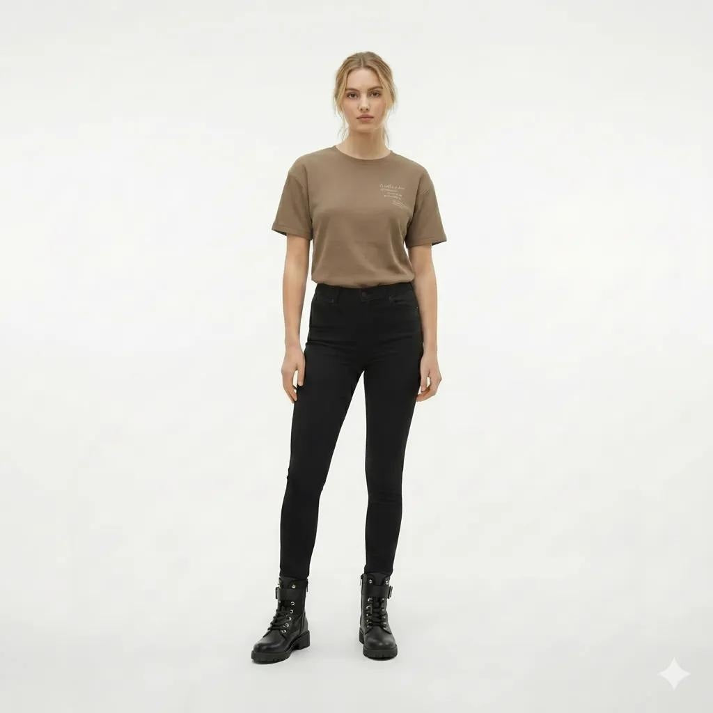Women Mocha Typography T-shirt