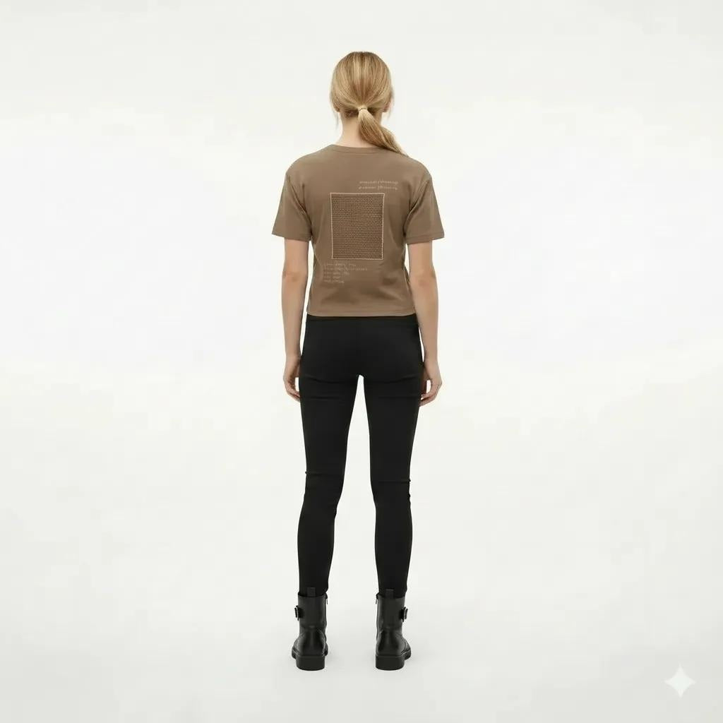 Women Mocha Typography T-shirt