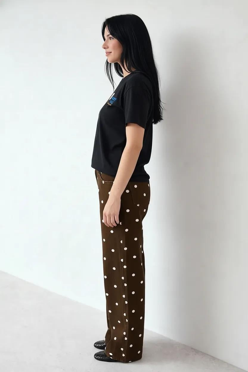 Women Black Printed Round Neck T-Shirt