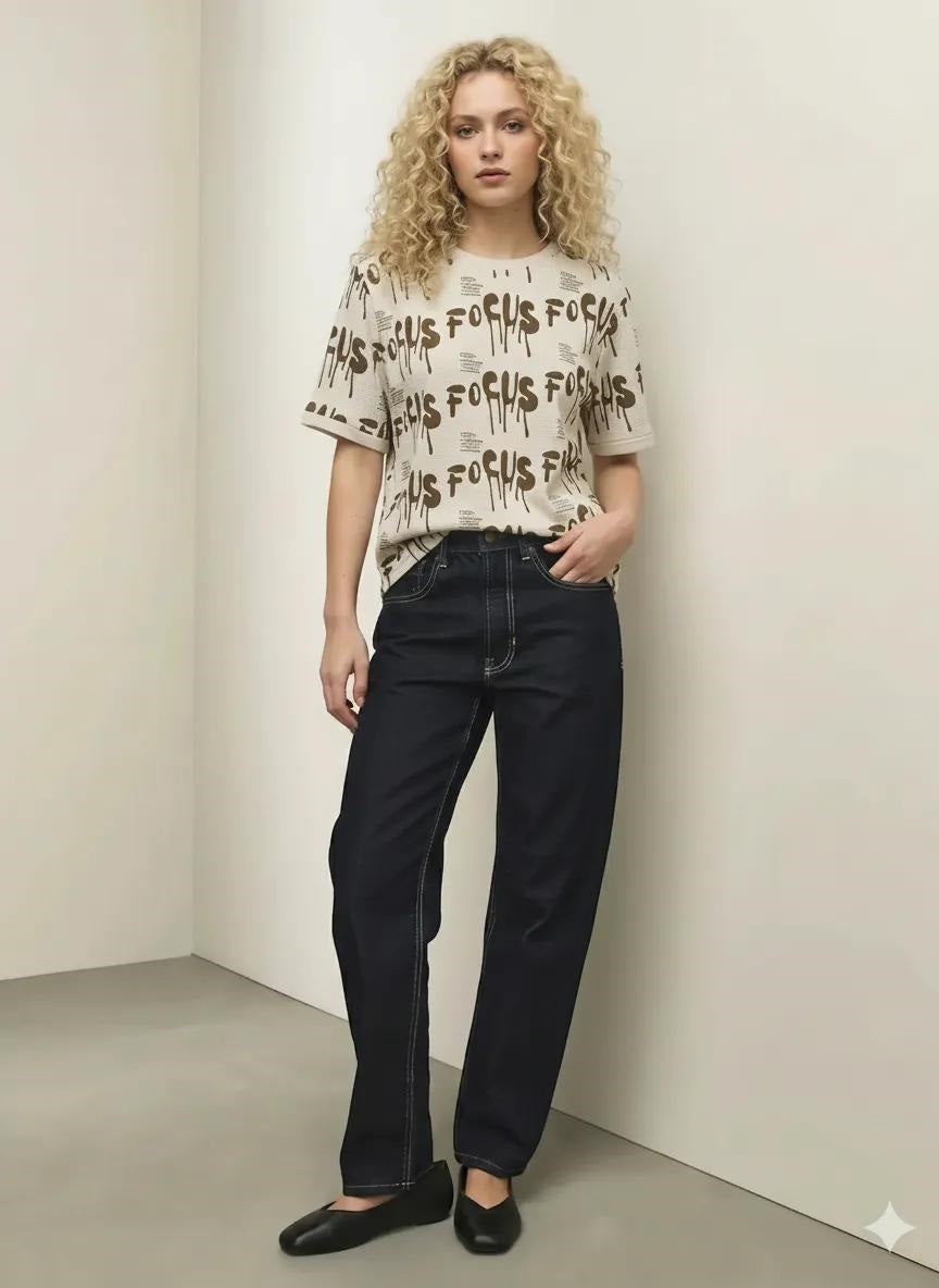Women Typography Printed T-shirt