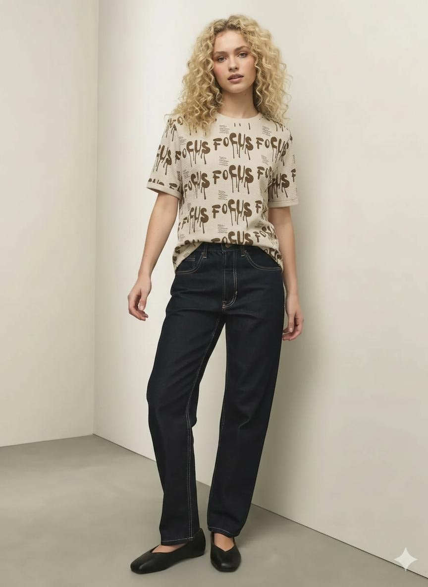 Women Typography Printed T-shirt