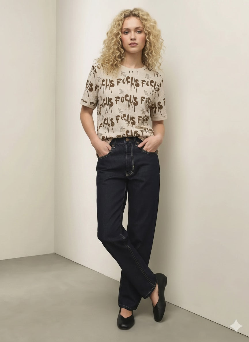 Women Typography Printed T-shirt
