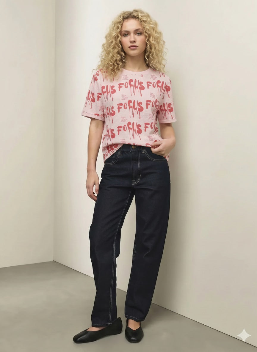 Women Typography Printed T-shirt
