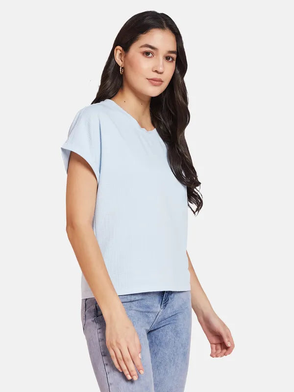 Mettle Ss24 Women Solid Round Neck T-Shirt