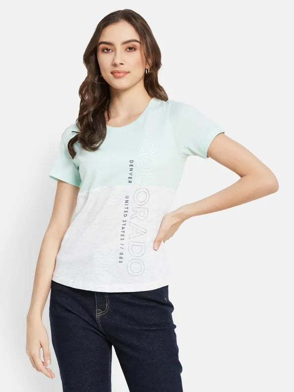 Cut And Sew Typographic Print T-Shirt