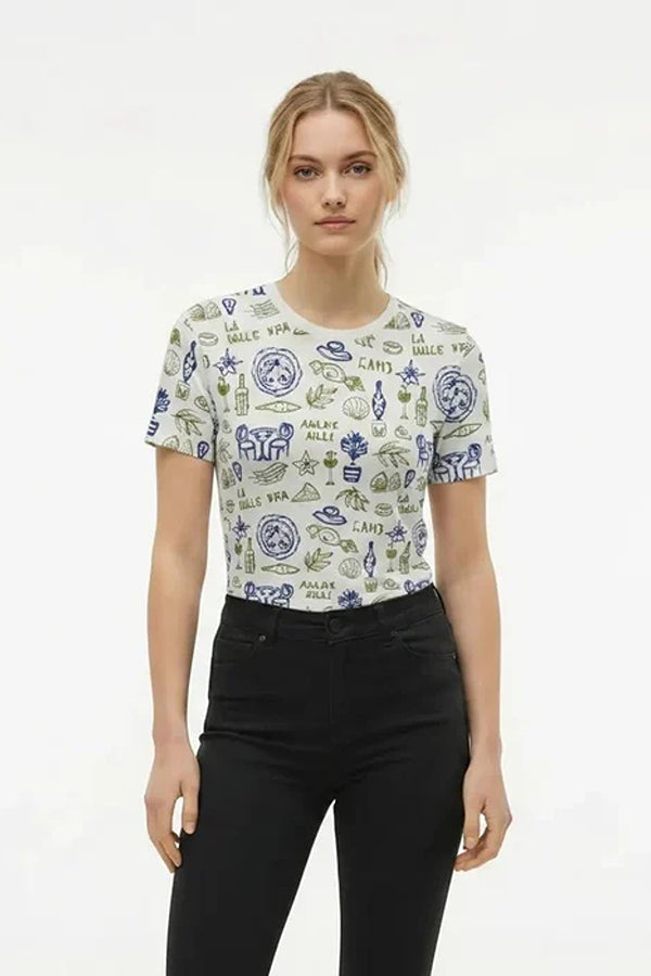 Women Lime Printed T-shirt