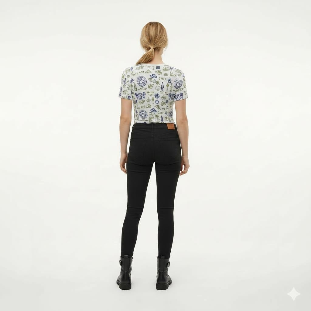 Women Lime Printed T-shirt