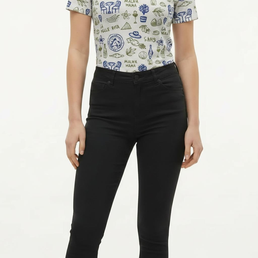 Women Lime Printed T-shirt