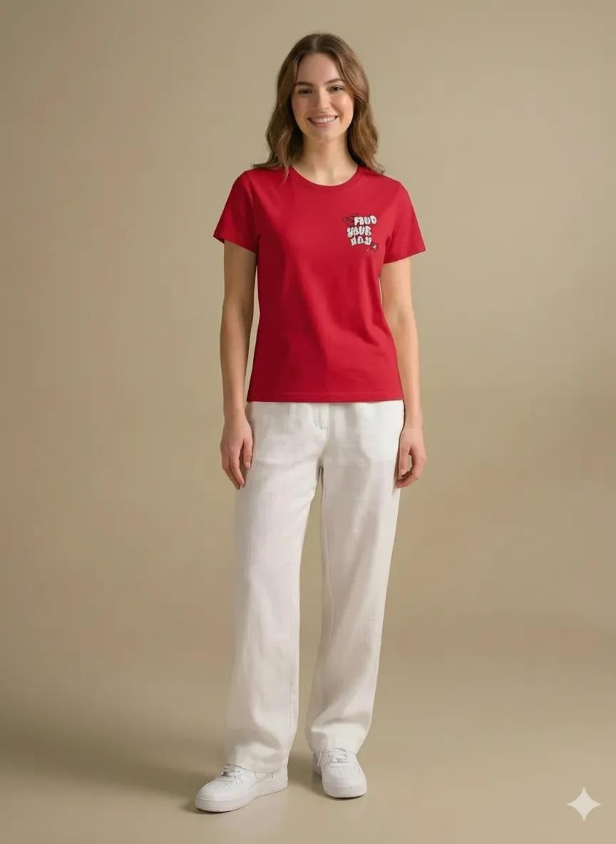 METTLE Women Brick Printed T-shirt