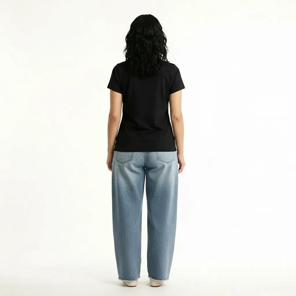 METTLE Women Black Printed T-shirt