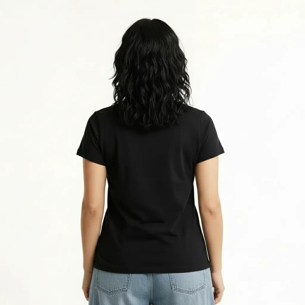 METTLE Women Black Printed T-shirt
