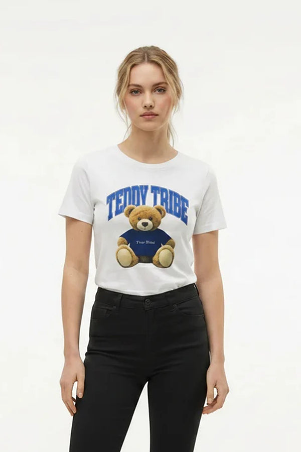 Women Off White Printed T-shirt