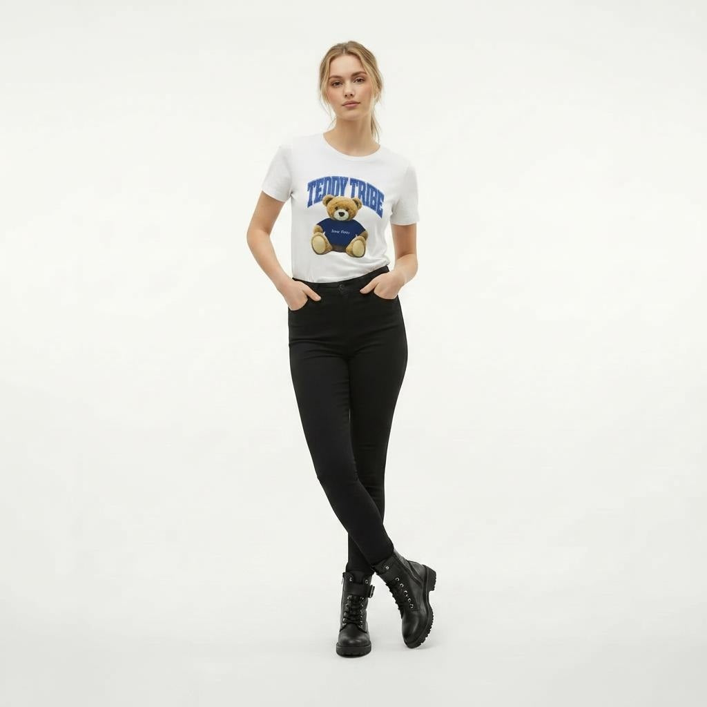 Women Off White Printed T-shirt