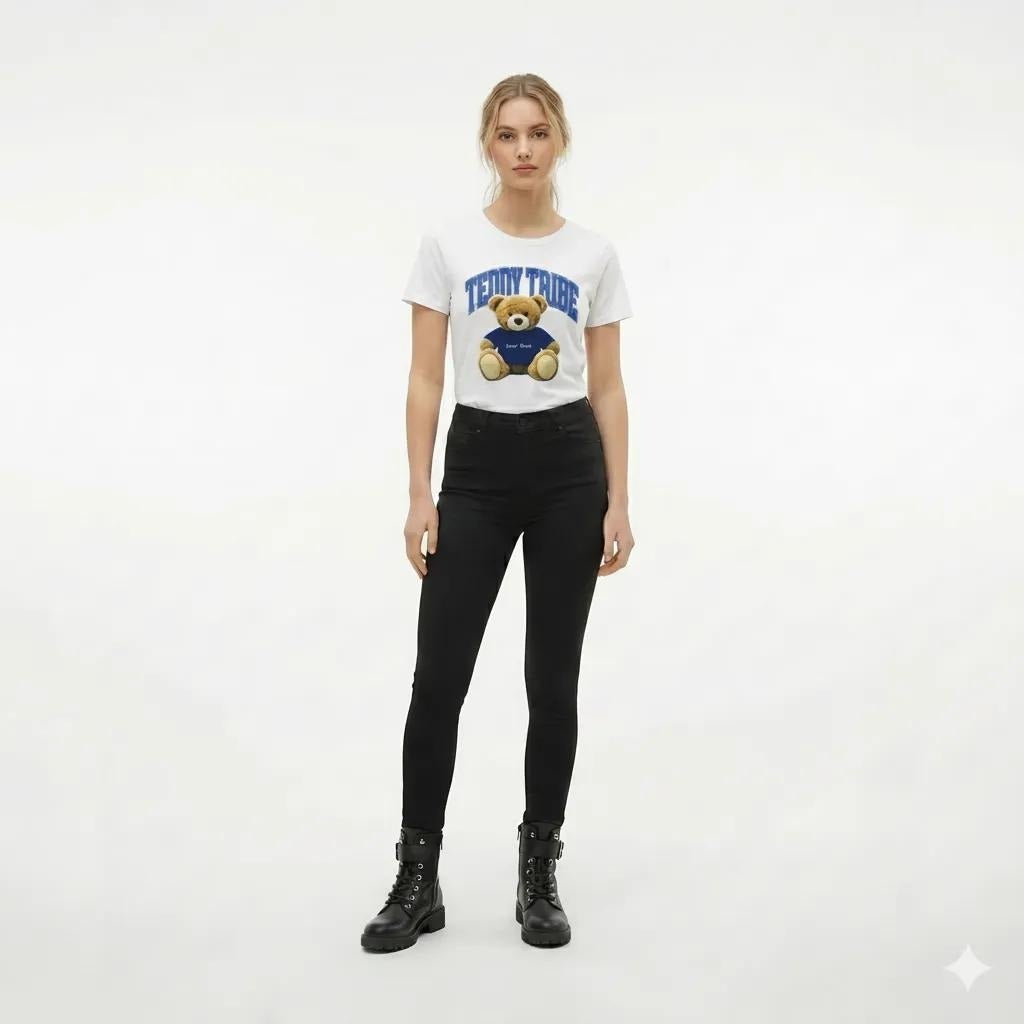 Women Off White Printed T-shirt